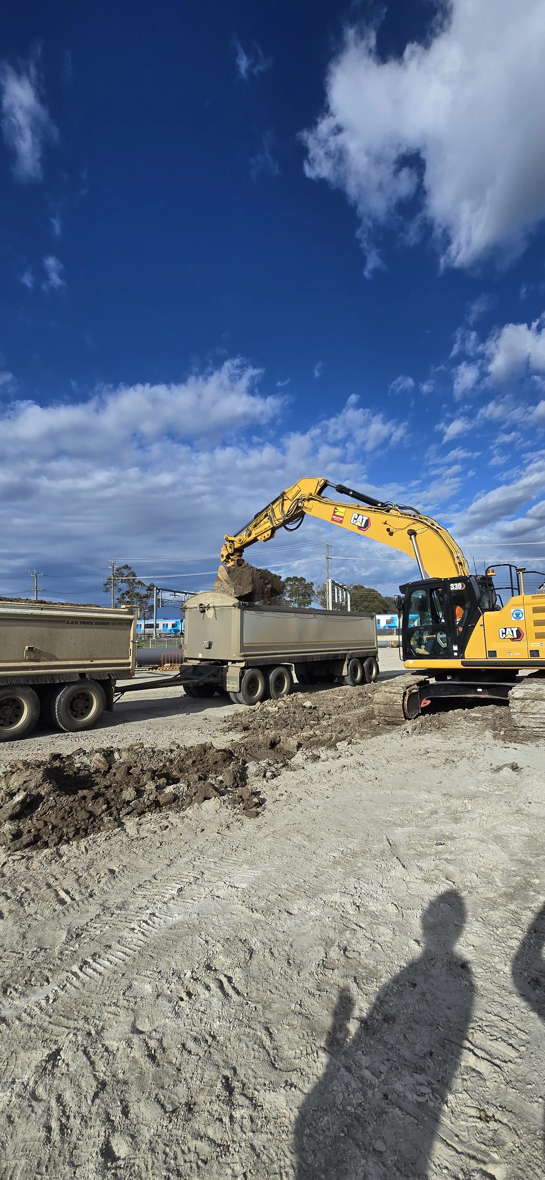 Excavator site works in Victoria
